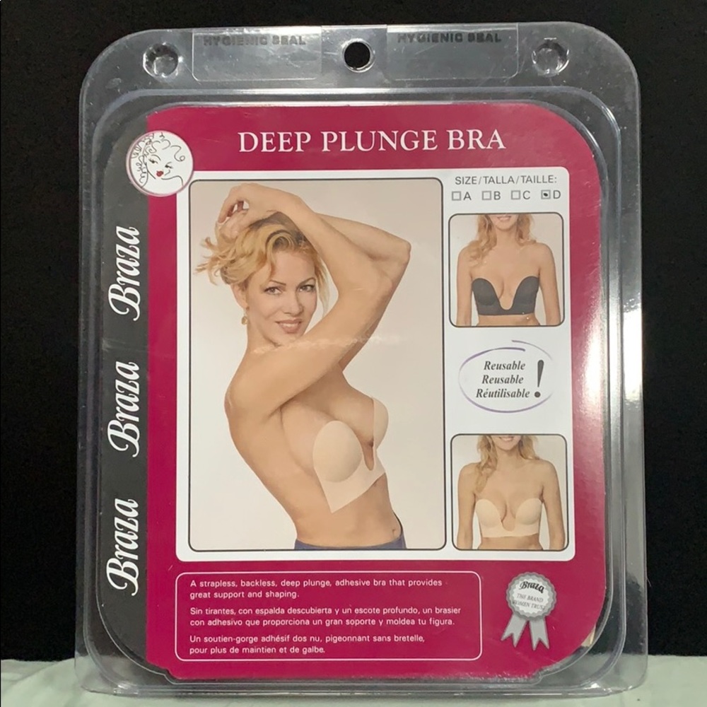 Deep plunge bra